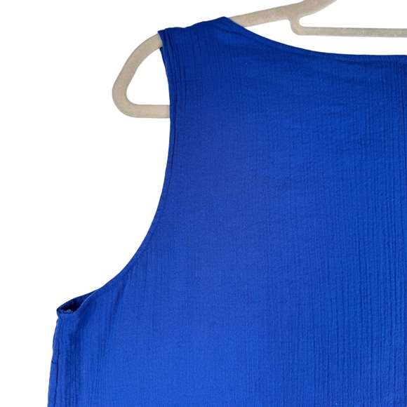 Soft Surroundings Women’s Siesta Key Tank Top Size Large Gauze Sleeveless Blue - Picture 6 of 7
